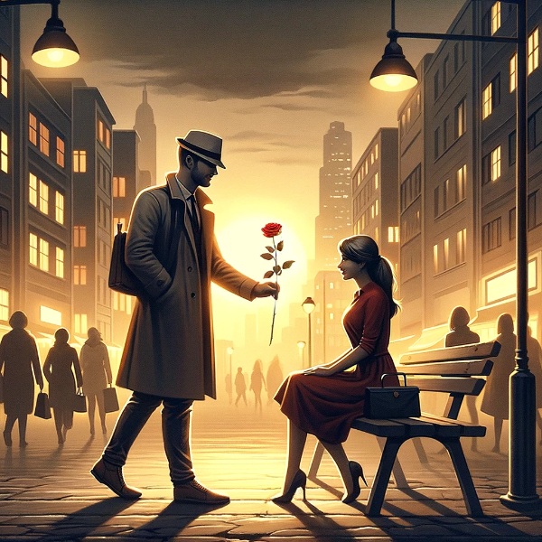 An image depicting modern acts of kindness and respect in various dating scenarios.